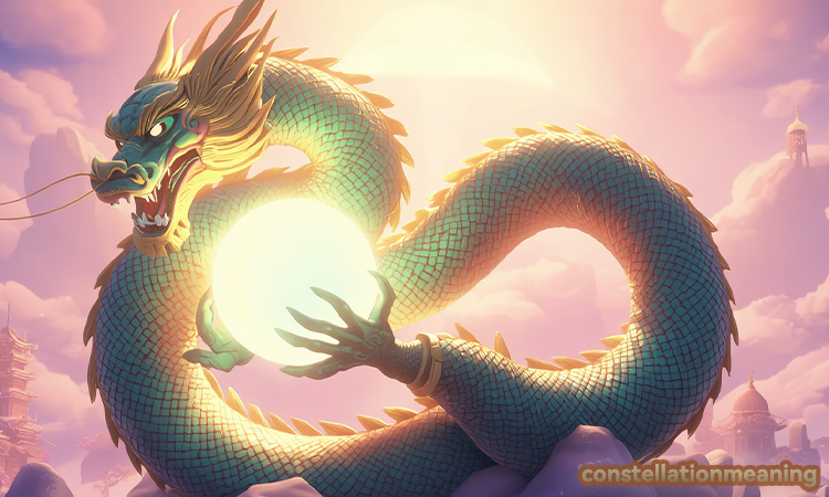 Chinese dragon statue with ball meaning