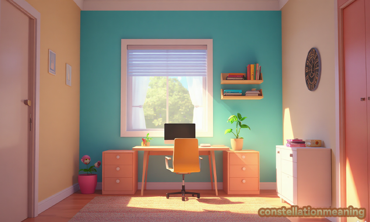 Where should a desk be placed in a small office